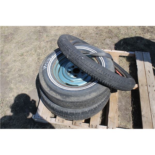 (1) 33" X 4.00" TIRE NO RIM; (2) 15" TIRES