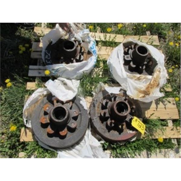 (4) 12" BRAKE DRUMS C/W HUBS