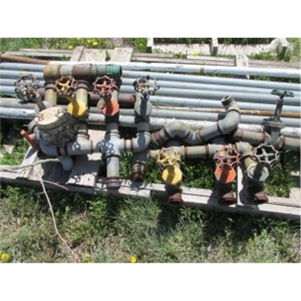 (5) 2" X 16' GALVANIZED PIPING; (8) 2" GATE VALVES