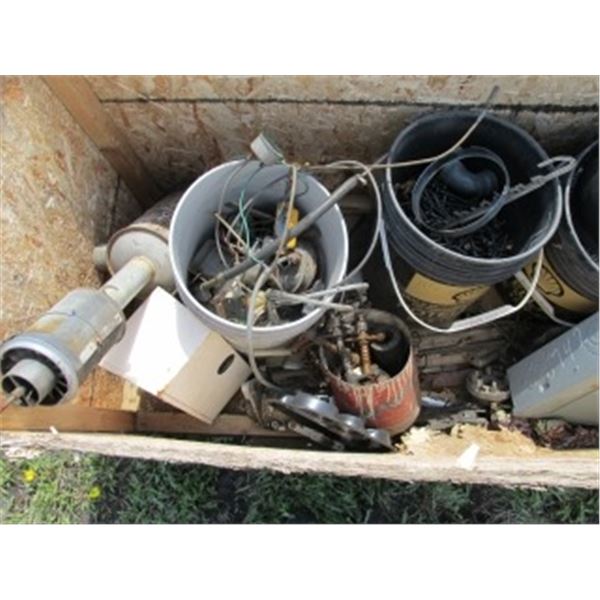 BOWLING BALL; AIR CLEANER; #10 X 2.20" WOOD SCREWS (APPROX. 40 LBS);