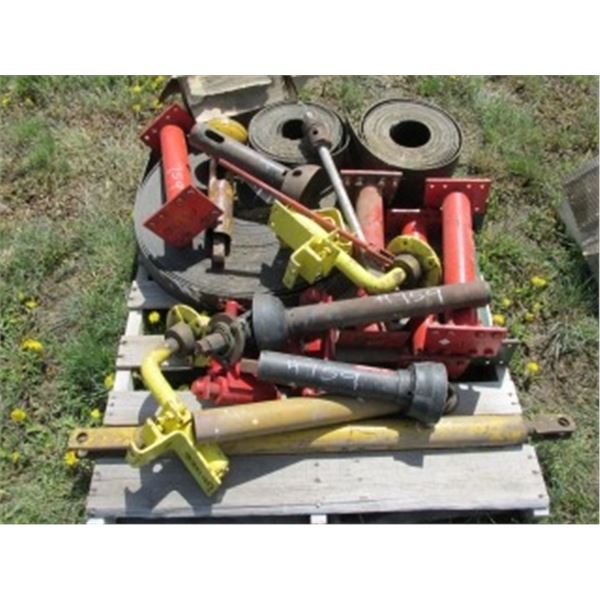 PTO SHAFTS; 9' BELTING; LARGE QUANTITY OF 4" BELTING