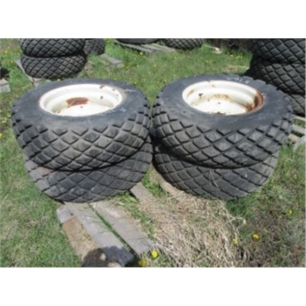 (4) 9.50 X 16 IMPLEMENT TIRES C/W RIMS
