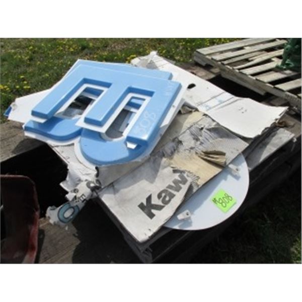 ASSORTED BLUE LETTERS.