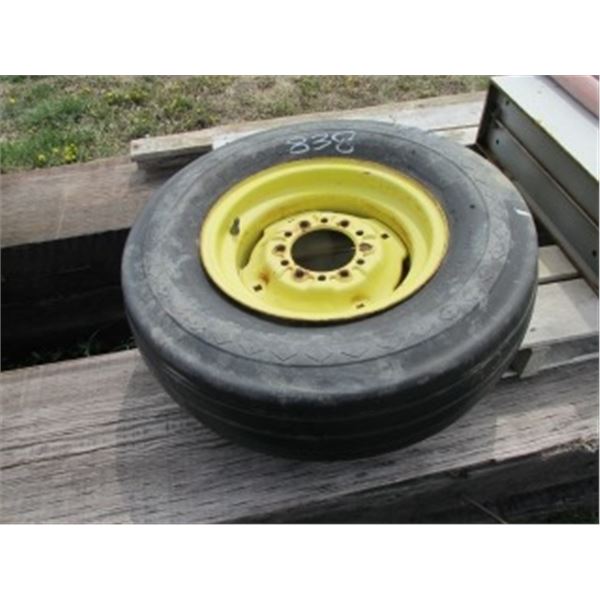 TRACTOR TIRE & RIM (9.50L X 15) & MISC