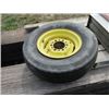 Image 1 : TRACTOR TIRE & RIM (9.50L X 15) & MISC
