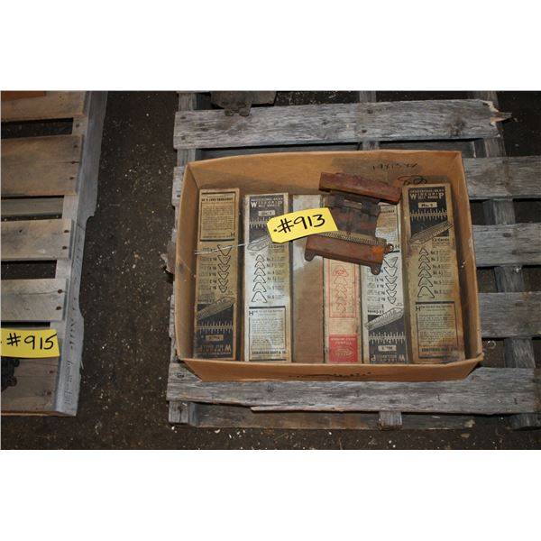 BOX OF OLD BELT LACING