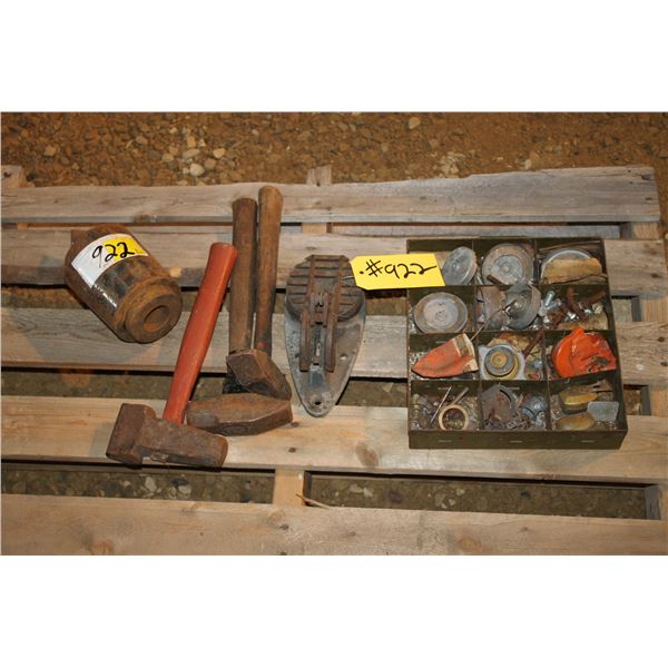 3 HAMMERS; RAD CAPS; DEAD CENTER FOR LATHE