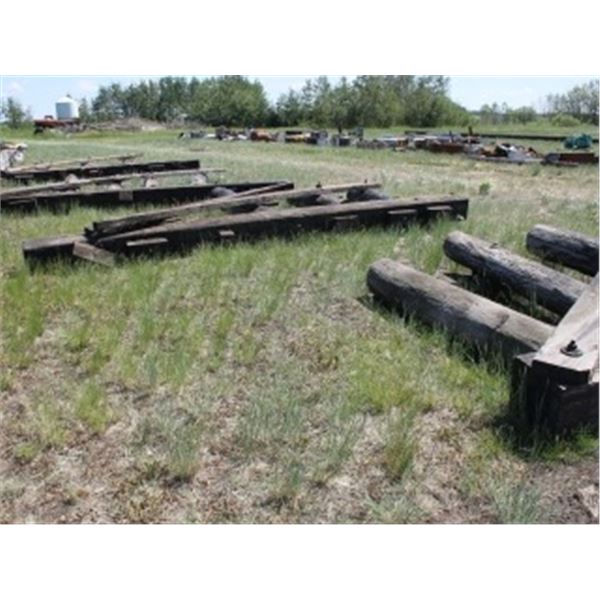 5 - 12" X 14" X 14' TIMBERS C/W POLES  ( ALL FOR ONE MONEY)