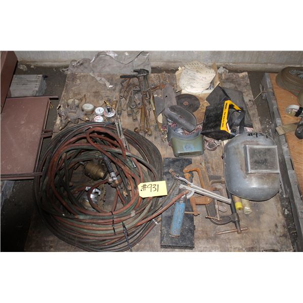 WELDING HELMET; CUTTING TORCH; C-CLAMPS