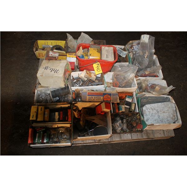 PALLET OF BEARINGS; RIVETS & MISC