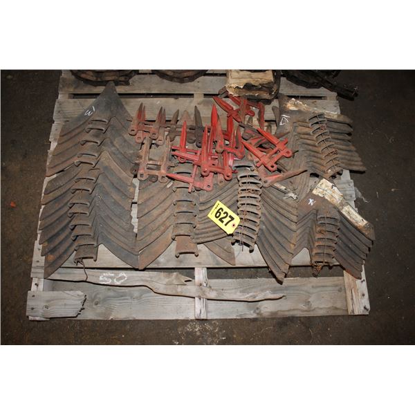 Pallet of Cultivator Shovels, Sickle Bar Teeth