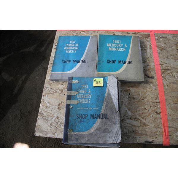 FORD 1961 ECONOLINE, MONARCH, MERCURY TRUCK SHOP MANUAL