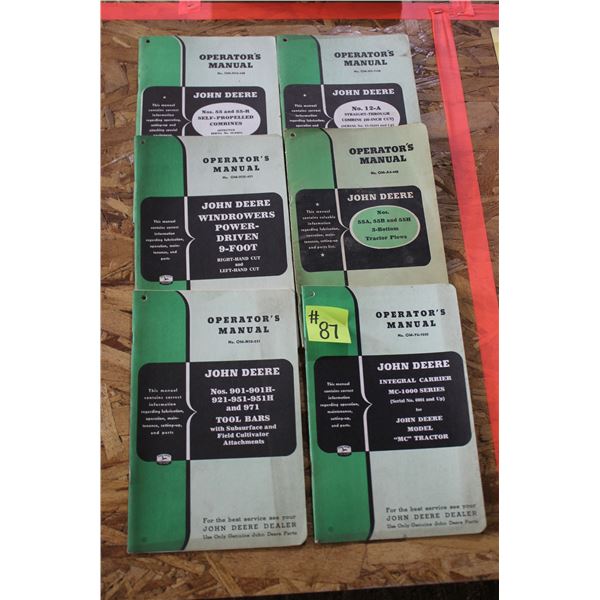 JOHN DEERE 55 COMBINE, WINDROWERS, TOOL BARS, PLOWS OPERATORS MANUAL