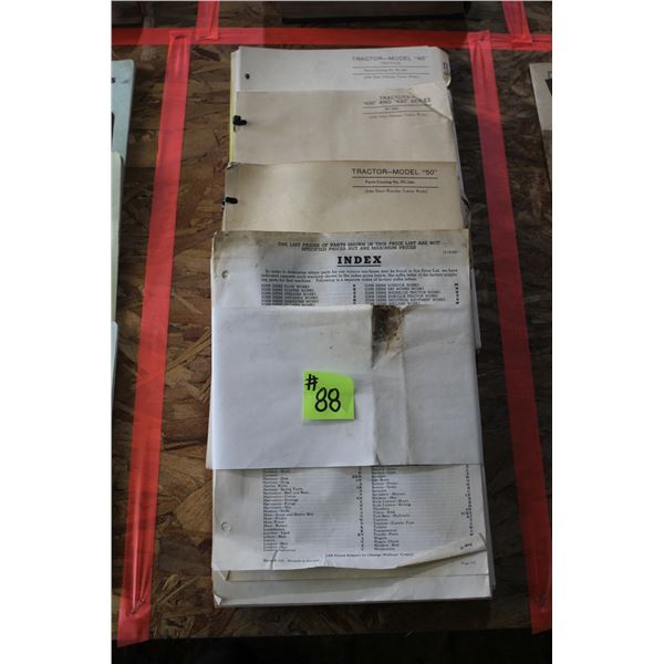 JOHN DEERE MODEL 40/50/520/530 TRACTOR PARTS CATALOG