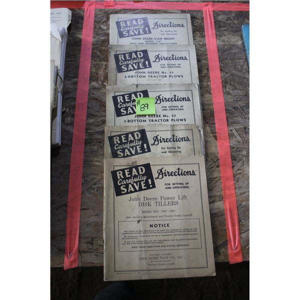 ASSORTED OPERATORS DIRECTIONS BOOK