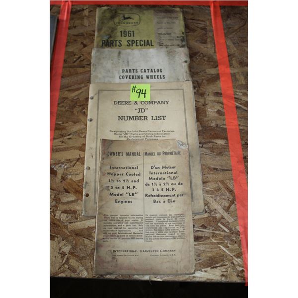 J.D. 1961 PARTS SPECIAL, INTERNATIONAL PARTS CATALOG