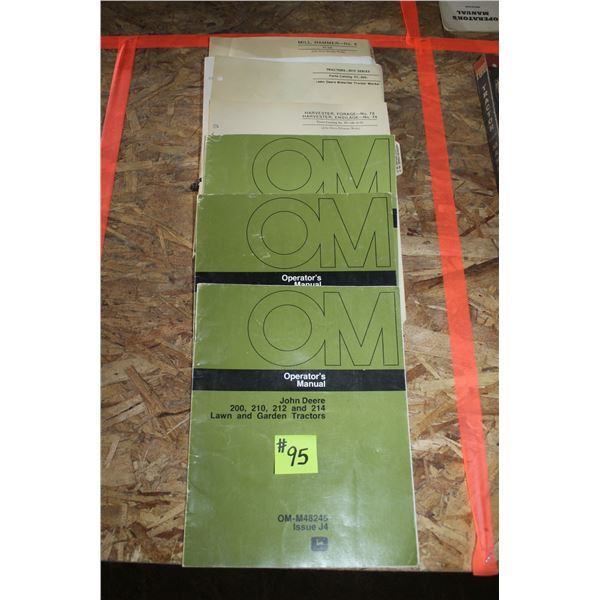 J.D. 37A, 39, 47, 200, 210, 214 OPERATORS MANUAL.  3010 TRACTOR, HAMMER MILL, HARVEST FORGE PARTS CA