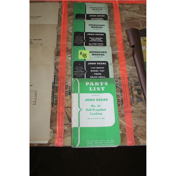 J.D. MC-100 DOZER ATTACHMENT, VAN BRUNT PRESS DRILL, MODEL M TRACTOR CULTIVATOR OPERATORS MANUAL