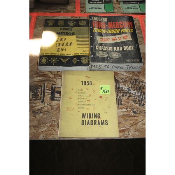 FORD 1955-56 MERCURY SERIES 100-900 CHASSIS & BODY TRUCK PARTS MANUAL, 1958 FORD, METER, EDSEL, LINC