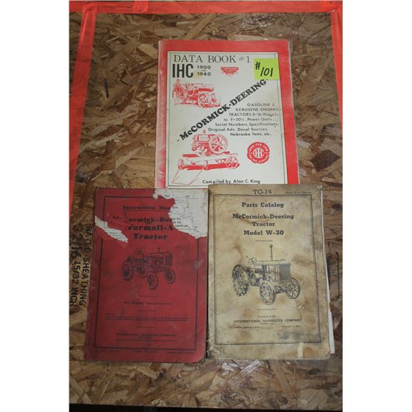 MCCORMICK DEERING MODEL W-30, 1900-40 ENGINES & TRACTORS PARTS CATALOG, FARMALL-A-TRACTOR INSTRUCTIO