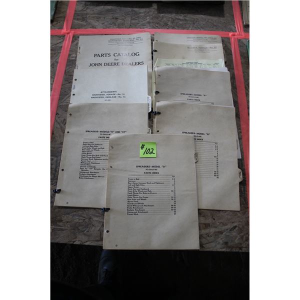 J.D. SPREADER, BLOWER FORGE, MODEL 40 TRACTOR, HARVESTER, HAY CHOPPER PARTS CATALOG