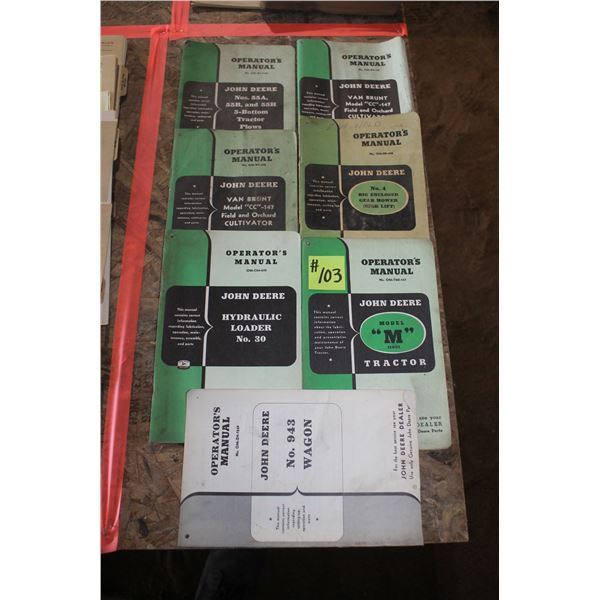 J.D. HYDRAULIC LOADER, 3 BOTTOM PLOWS, MODEL M TRACTOR,