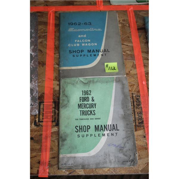 FORD 1962-63 ECONOLINE-CLUB WAGON, 1962 FORD/MERCURY TRUCK SHOP MANUAL SUPPLEMENT