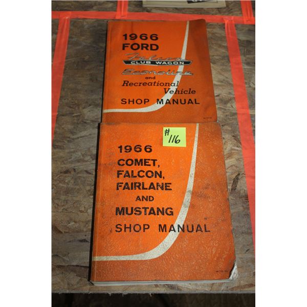 FORD 1966 FALCON-CLUB WAGON-ECONOLINE-COMET-FAIRLANE-MUSTANG SHOP MANUALS
