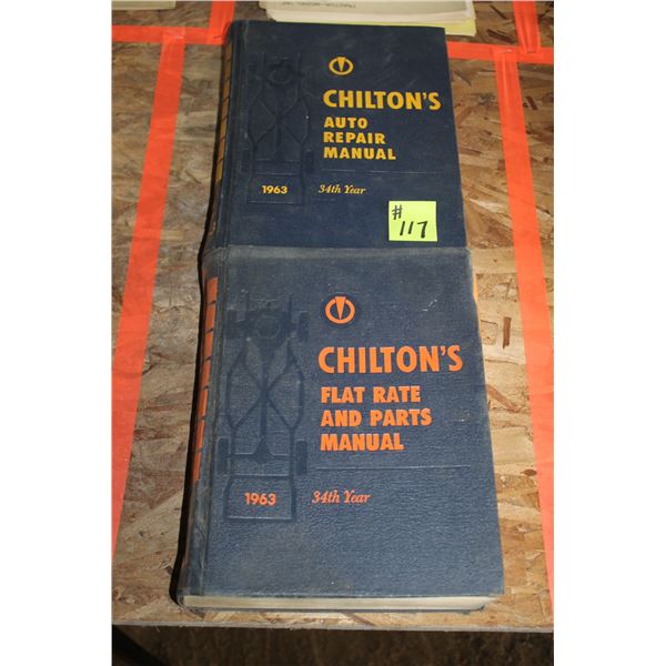 CHILTON 1963 AUTO REPAIR, FLAT RATE, AND PARTS MANUALS