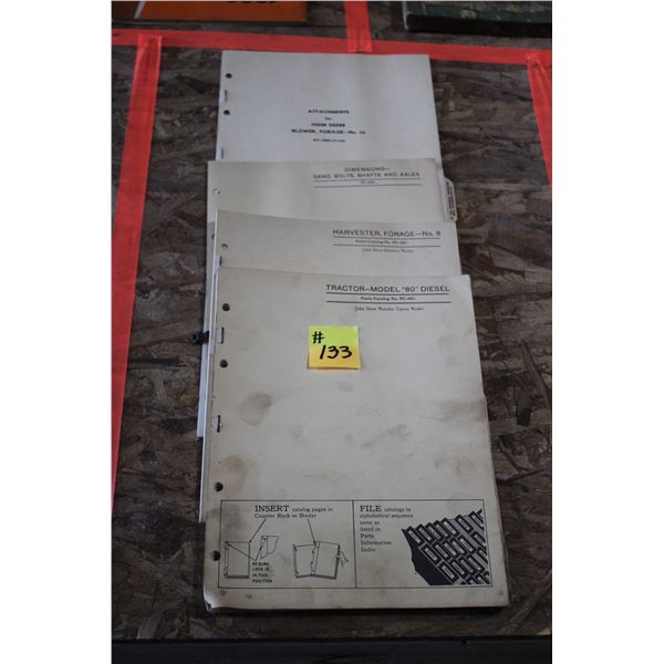 J.D. MODEL 80 DIESEL TRACTOR, HARVESTER FORGE, BLOWER FORGE PARTS CATALOG