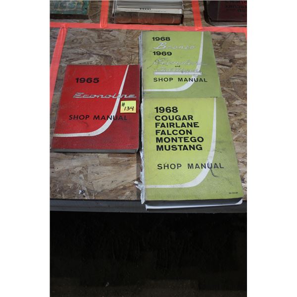 1968 BRONCO, COUGAR, FAIRLANE, MONTEGO, MUSTANG. 1965 & 1969 ECONOLINE SHOP MANUALS