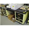 Image 1 : SOLID DOUBLE PEDESTAL OFFICE DESK, PAINTED BLACK & YELLOW