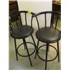 Image 1 : PAIR OF METAL STOOLS, SWIVEL TOP