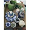 Image 2 : BOX OF ASST. POTTERY, WATER PITCHER, PLATES, MUGS, ETC.