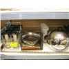 Image 1 : SET OF 8 1950'S GLASSES, STAINLESS PANS & BOWLS, STAINLESS PENGUINE ICE BUCKET, ETC.