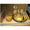 Image 1 : ASST. WOOD TEAPOT, BOWLS, OLIVE WOOD DISHES, ETC.