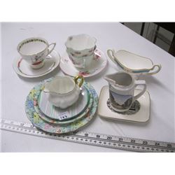 SHELLEY TEACUPS, A GREY CUP TEA CUP & MISC. CHINA