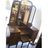 Image 1 : TRIPLE MIRRORED VANITY DRESSER WITH STOOL