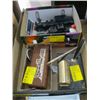 Image 1 : BOX OF MISC. DESK CALENDAR, GLASSES, AVON BOTTLES, ETC.