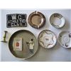 Image 2 : MISC. HAMMERED BRASS ICE BUCKET & TONGS, 2 SMALL DISPLAY CASES, M-M-M GOOD ASHTRAY, ETC.