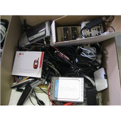 3 BOXES OF MISC. ELECTRONICS, TELEPHONES, RADIOS, ETC.