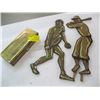 Image 1 : BRASS BOX & 2 WOODEN SPORTS FIGURINES