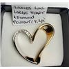Image 1 : LADIES 10KT LARGE HEART & DIAMOND PENDANT (4.2 g)