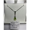 Image 1 : LADIES (925) SILVER NECKLACE WITH GREEN STONE & 1 DIAMOND