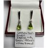 Image 1 : LADIES (925) SILVER EARRING WITH GREEN STONES & SMALL DIAMOND