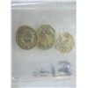 Image 2 : 3 CANADIAN DOLLARS, SOME GOLD PLATED MINI TOKENS & A CANADIAN 1988 DOLLAR