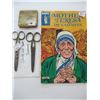 Image 1 : STRATTON COMPACT, MOTHER TERESA MARVEL COMIC, 1 PAIR SHEFFIELD SCISSORS, MISC.