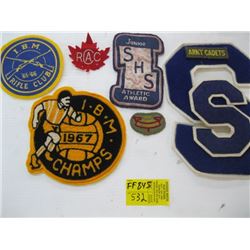 VINTAGE BADGES/PATCHES - SUMMERLAND HIGH SCHOOL LETTERMAN, IBM, BOY SCOUTS, ETC.
