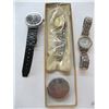 Image 1 : 3 WATCHES & COMPASS, 1 REPRODUCTION ROLEX