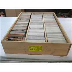 WOODEN BOX OF ASST. HOCKEY CARDS